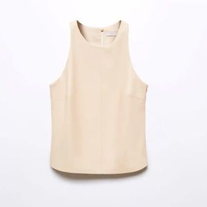 Mango Beige Sleeveless Top